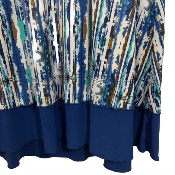 🎀 Maggie Barnes Blue/Brown Maxi Skirt- 1X - Picture 6 of 6